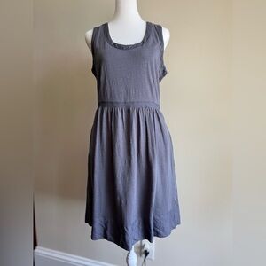 J.Crew Women's Small Casual Sleeveless Cotton Midi Dress Grey